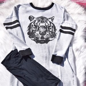 CottonOn Grey & Black Tiger Sweatshirt Dress